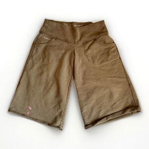 Hollister Brown Cropped Wide Leg Y2K Capri Crop Pants Small Paint Spots Vintage